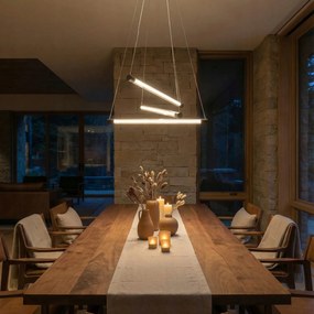 InnovatĂv szabĂĄlyozhatĂł lĂĄmpa Ă©tkezĆasztal fölĂ© ĂŒveg+alumĂnium Palos Led