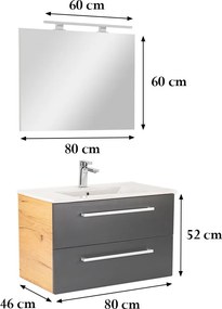 Vario Clam 80 Fürdőszoba komplett szekrény