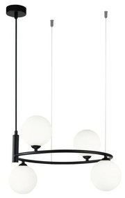 Maytoni MOD013PL-04B - Csillár zsinóron RING 4xG9/25W/230V fekete