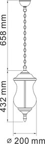 Polux MARSYLIA 300850 Függőlámpa 1x9W/LED 3000K 350LM IP43