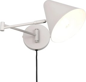 Elefántcsont színű konnektorhoz csatlakoztatható fali lámpa hajlítható szerkezettel ø 15 cm Cosima – Trio