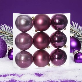 Pink (rózsaszín) műanyag karácsonyi gömb szett 9x8cm