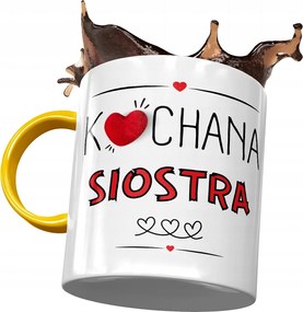 Sárga Bögre Nővérnek Születésnapra Ajándék Nyomtatott Fotóval