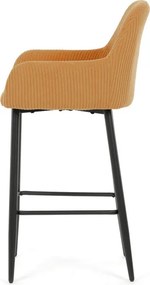 Barová židle, žlutá, látka,AUB-V4009 YEL6