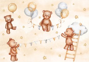 Baba Szoba Tapéta Gyerekek Mackók Lufik Fali Fotótapéta 416x254