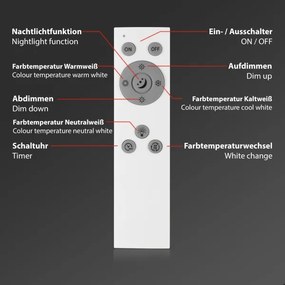 Brilo - LED Dimmelhető mennyezeti lámpa PIATTO LED/24W/230V 100x25 cm + távirányító