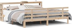 vidaXL tömör fenyőfa ágykeret fejtámlával 200 x 200 cm