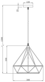 Globo 69029 - Csillár zsinóron ULLEU 1xE27/60W/230V