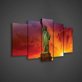 Vászonkép 5 darabos New York Szabadság-szobor 100x60 cm méretben