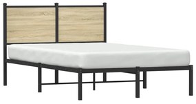 sonoma tölgy színű fém ágykeret matrac nélkül 120 x 200 cm