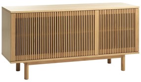 Natúr színű alacsony komód tölgyfa dekorral 143x70 cm Tiber – Unique Furniture