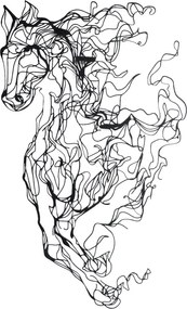 Fém fali dekoráció, horse, 18x98 cm