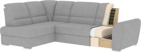Szürke bársony kinyitható-tárolóhelyes sarokkanapé (jobb oldali-L alakú) Siber – ELTAP