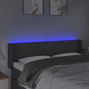 sötétszürke szövet LED-es fejtámla 147 x 16 x 78/88 cm