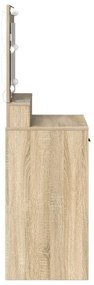 LED Fényes Sminktükör Sonoma Tölgy 79x41x135 cm
