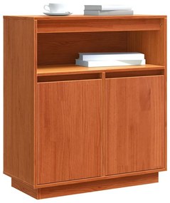 Széf Falra szerelhető Viaszbarna 70 x 34 x 80 cm Tömör fenyőfa