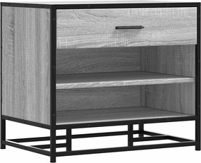 vidaXL cipőpad szürke Sonoma 60x40x53,5 cm Gépi fa és fém