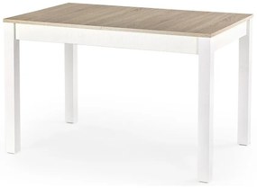 Asztal Houston 132Sonoma tölgy, Fehér, 76x75x118cm, Hosszabbíthatóság, Laminált forgácslap, Közepes sűrűségű farostlemez