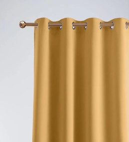 Luxus átvezetéses sötétítőfüggöny mustársárga színben 140 x 280 cm