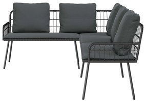 vidaXL Kanapé párnával Szürke x Fém