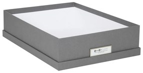 Oskar szürke irattartó doboz címkével, A4 - Bigso Box of Sweden