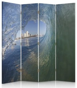 Gario Paraván Wave a városra nézo kilátással Méret: 145 x 170 cm, Kivitelezés: Forgó paraván 360°