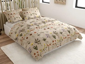 Krepp ágynemű HERBAR BLEND bézs Ágyneműhuzat mérete: 70 x 90 cm | 140 x 200 cm