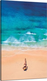 Vászonkép Nő Tengerpart Nap Hullámok 70x120 cm Ideális ajándék