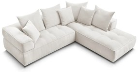 Bézs zsenília sarokkanapé (jobb oldali-L alakú) Whesley – Bobochic Paris