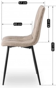 Bézs Szövet Étkezőszék. ROBIN 2