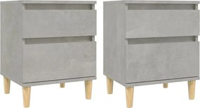 vidaXL 2 db betonszürke éjjeliszekrény 40x35x50 cm
