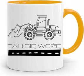 Sárga Építőipari Bögre Barkácsoló Ajándék fényképes nyomtatással