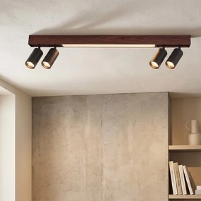 BRILAGI - LED spotlámpa SELE 4xGU10/30W/230V + LED/20W fekete/tölgy dekor