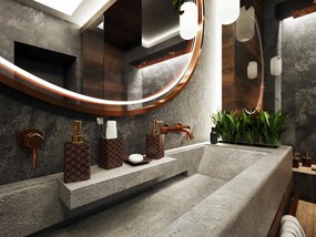 BISK Erga Glossy, álló kozmetikai pohár, fekete-arany, ERG-07969