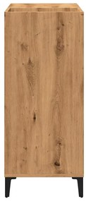kézműves tölgy színű szerelt fa hanglemezszekrény 84,5x38x89 cm
