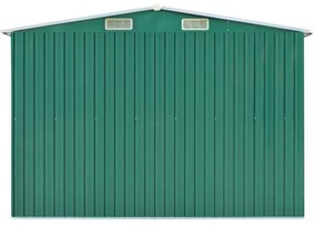 zöld fém kerti fészer 257 x 298 x 178 cm