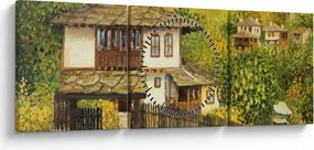 Kép - Házak nyáron (órával) (90x30 cm)