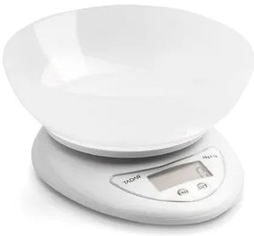 Digitális konyhai mérleg tállal 1xCR2032 Fehér tálas konyhai mérleg 5 kg-ig