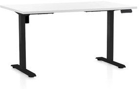 OfficeTech B állítható magasságú asztal, 120 x 80 cm, fekete alap, fehér