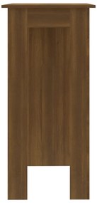 Barna tölgy színű szerelt fa bárasztal polccal 102x50x103,5 cm