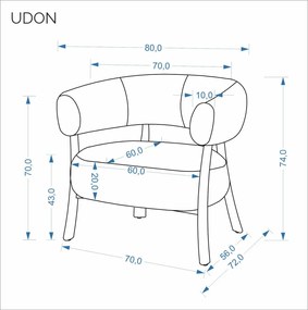 Udon fotel cappuccino/dió