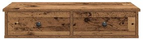 Falipolc fiókokkal régi fa 80x31x17 cm műszaki fa