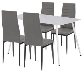 Renton 4+1 étkező garnitúra szürke-fekete