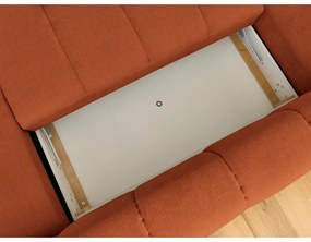 Téglavörös kinyitható-tárolóhelyes sarokkanapé (bal oldali-U alakú) Fuji – Bobochic Paris