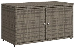 Szürke polyrattan kerti tárolószekrény 110 x 55 x 60,5 cm