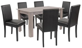 Leon 6+1 étkező garnitúra yorki tölgy-fekete