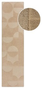 Bézs gyapjú futószőnyeg 60x230 cm Gigi – Flair Rugs