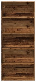 antik fa színű szerelt fa könyvszekrény 80 x 30 x 189 cm