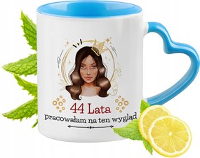 Születésnap 44 44-es 44-es Kék Bögre Szív Alakú Füllel Ajándék