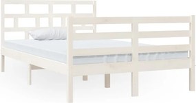 vidaXL fehér tömör fa ágykeret 120 x 190 cm (Small Double)